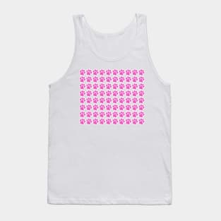 Cerise Pink Paw Prints Tank Top